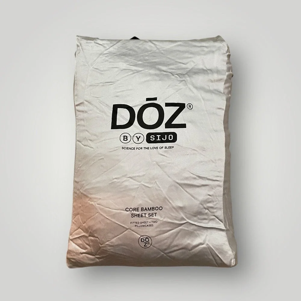 Doz By Sijo Core Bamboo Sheet Set Queen Dove Grey Fitted‎ Sheet Two Pillowcases